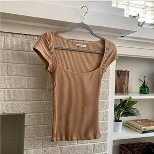 Reformation Ribbed Short Sleeve Top